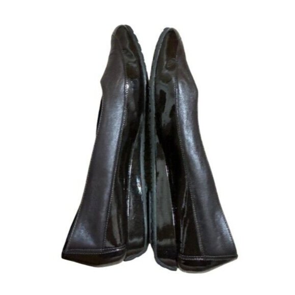 Bagnoli Dark Brown Leather Slip On Wedge Shoes Size 39 or 8.5 - Picture 4 of 5